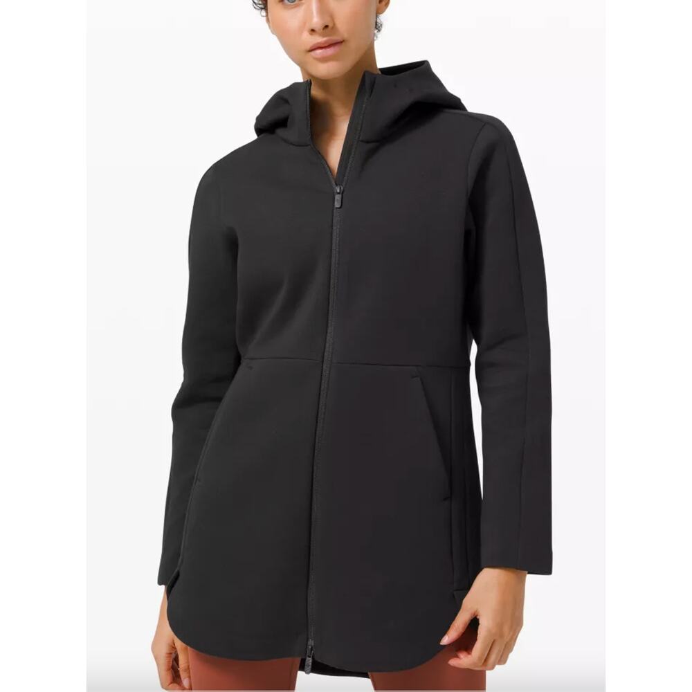 Lululemon Going Places Hooded Jacket Black Full Zip Stretch Athleisure Size 4